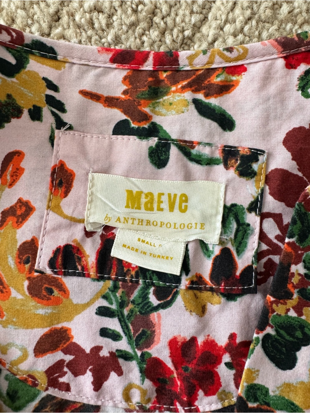 Anthropologie Maeve Somerset Tiered Maxi Dress pink floral Sm Cottage Romantic - Picture 13 of 16